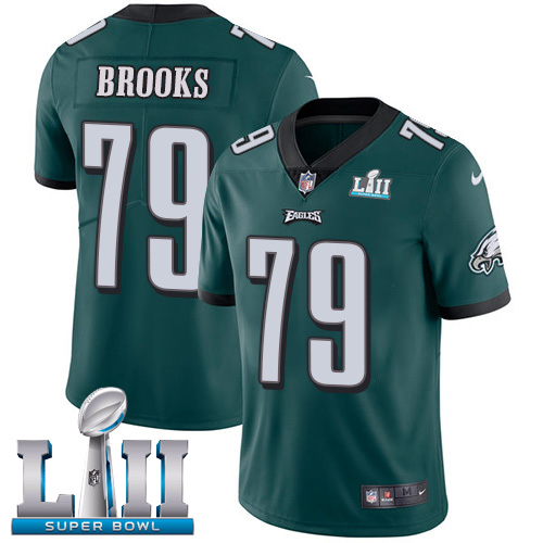 Nike Eagles #79 Brandon Brooks Midnight Green Team Color Super Bowl LII Youth Stitched NFL Vapor Untouchable Limited Jersey